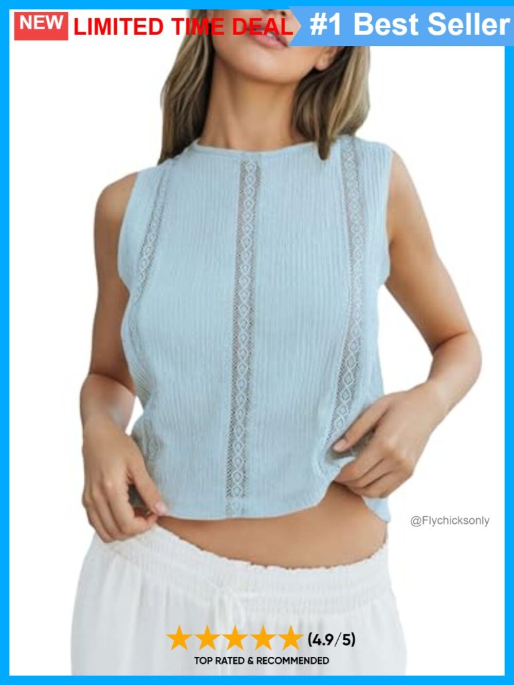Womens Sleeveless Eyelet Lace Patchwork Tank Top Hollow Out Beach Blouse